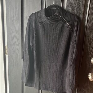 Banana Republic Black Turtleneck Sweater with zipper accent